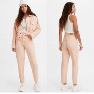 Levi's Jeans Sz 25 High Loose TaperBarrel Leg Rigid Pink Blush Big E